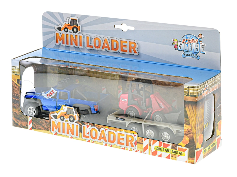 Kids Globe Traffic auto SUV 30cm na zpětný chod na baterie se světlem a zvukem s bagrem v krabičce