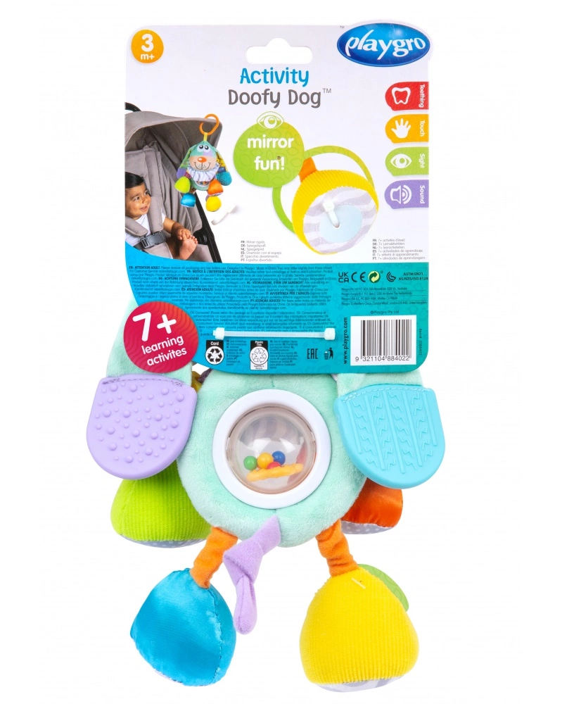PLAYGRO - ZÁVĚSNÝ PEJSEK S KOUSÁTKY PASTELOVÝ