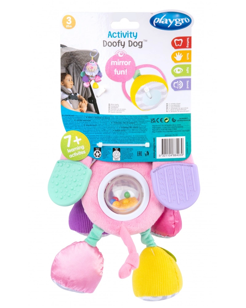 PLAYGRO - ZÁVĚSNÝ PEJSEK S KOUSÁTKY RŮŽOVÝ