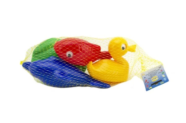 Směr  Plavací sada zvířátka do vany plast 4ks v síťce 20x14x7cm 12m+