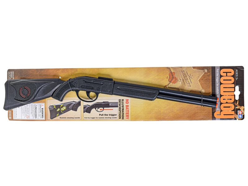 Puška kovbojská klapací černá 50cm na kartě