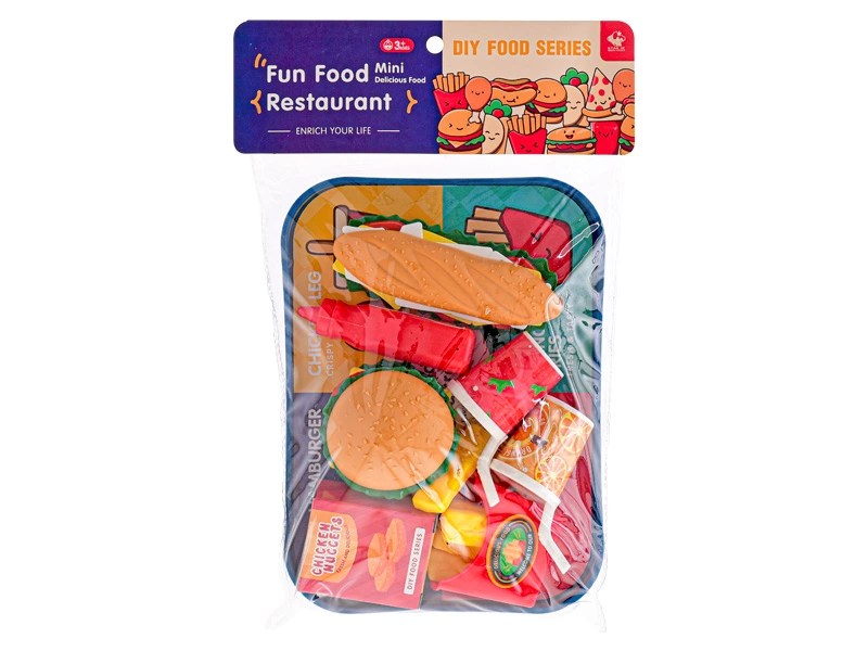 Mikro Trading Fast food set s podnosem 26x19cm 26ks v sáčku