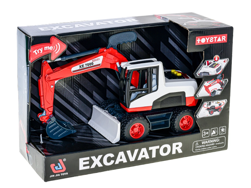 Bagr 29cm na baterie se světlem a zvukem v krabičce