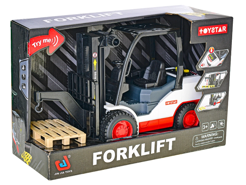 Mikro Trading Vysokozdvižný vozík 33cm na setrvačník na baterie se světlem a zvukem s paletou v krabičce