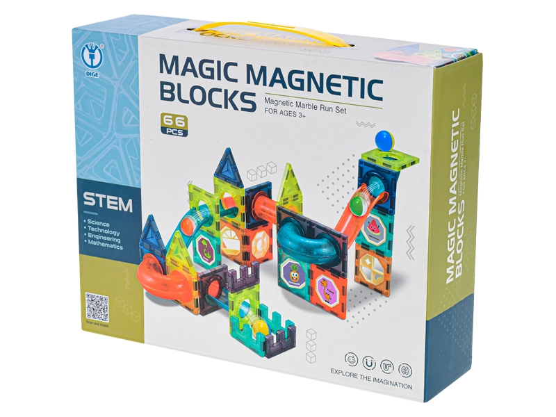 Stavebnice magnetická 66ks v krabičce