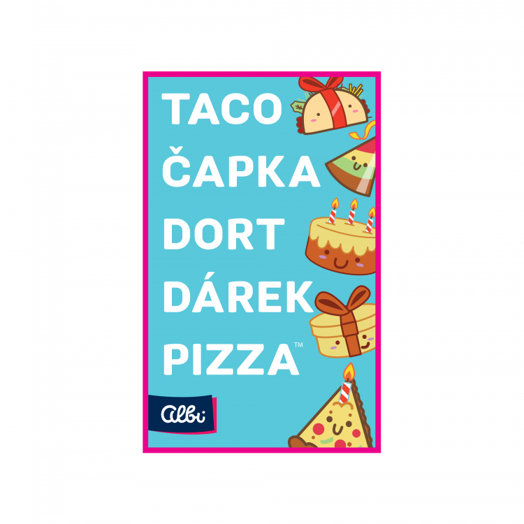 Albi Taco, čapka, dort, dárek, pizza