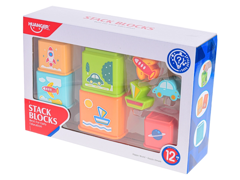 Pyramida skládací kostky 32cm/vkládačka 8ks v krabičce