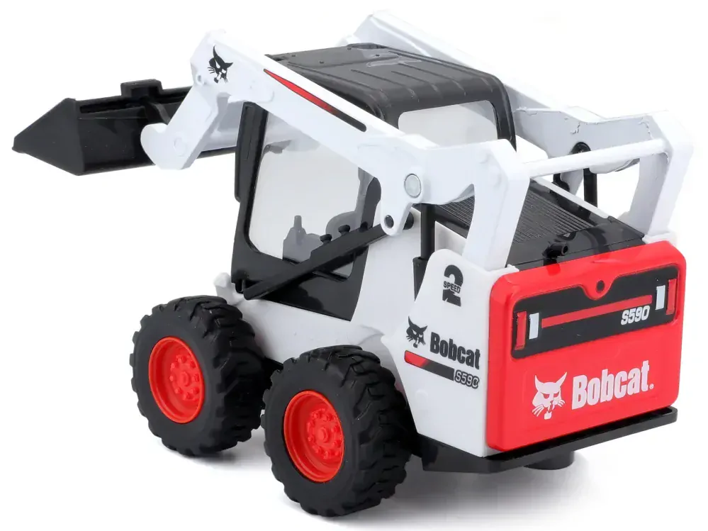 BBurago minibagr Bobcat S590 10cm kov se lžicí na setrvačník v krabičce