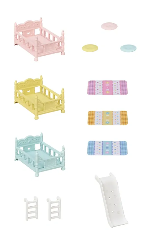 Sylvanian Families Nábytek - třípatrová postel se skluzavkou