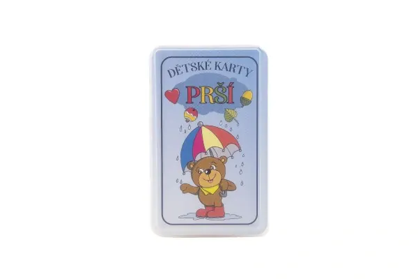 Teddies Prší jednohlavé dětské společenská hra - karty v plastové krabičce 7x11x2cm
