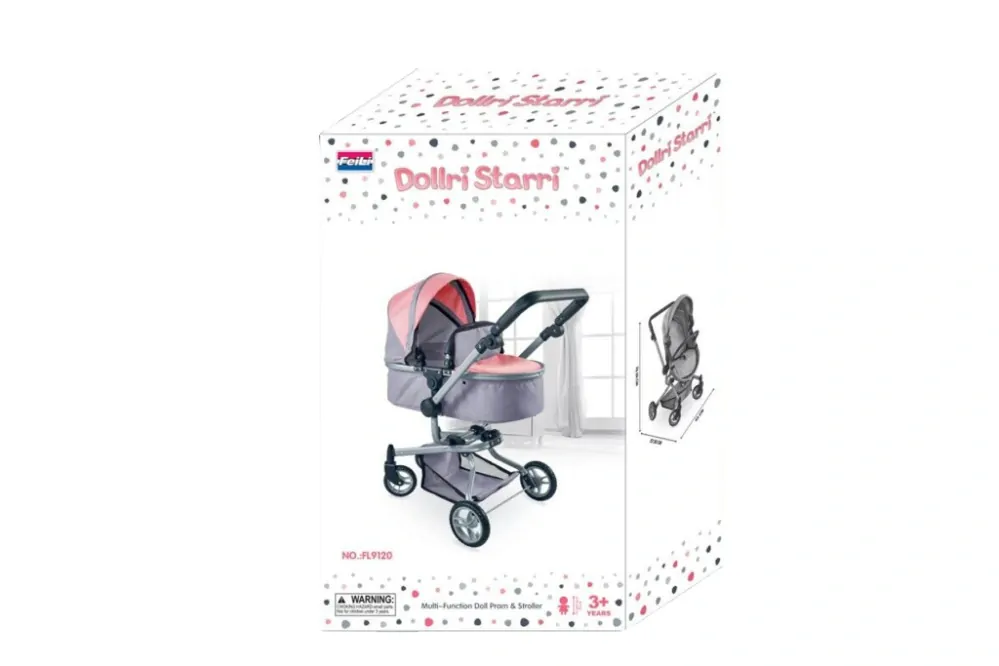 Alltoys Kočárek kovový 2v1 FL9120
