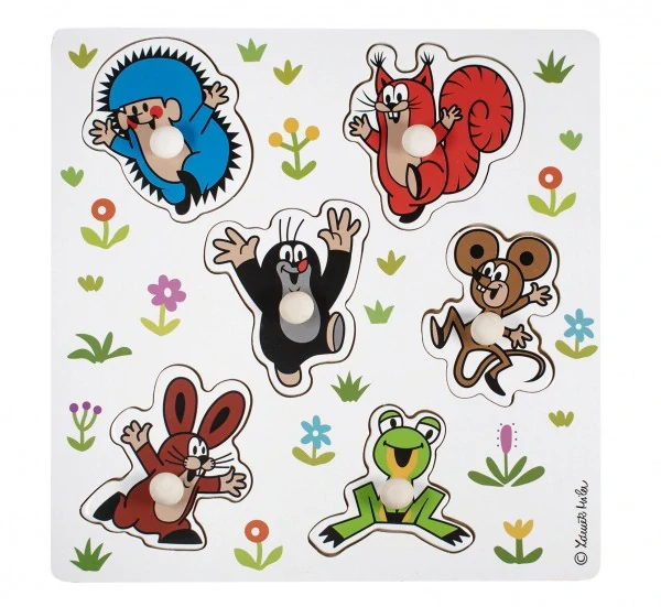 Detoa Puzzle/Vkládačka deskové Krtek dřevo 22,5x22,5cm ve fólii 18m+