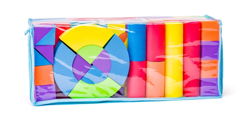 Plastica Pěnové kostky velké v PVC tašce, 52ks