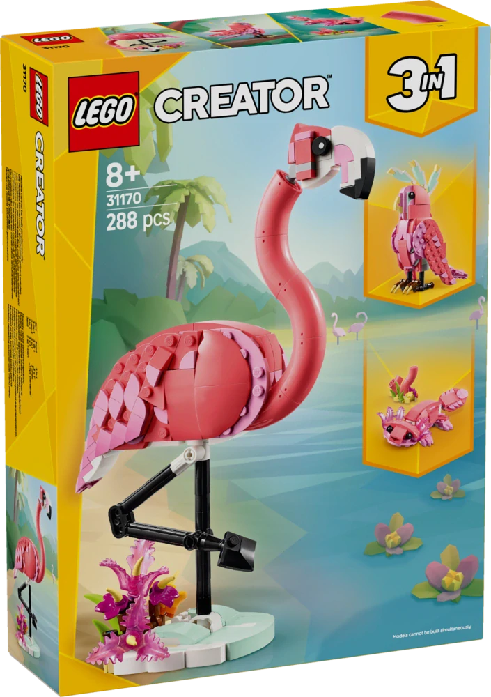 LEGO® Creator 3 v 1 31170 Divoká zvířata: Růžový plameňák