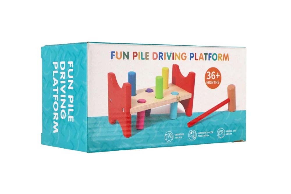 Teddies Zatloukačka s kladívkem dřevo v krabici 20x10x9,5cm