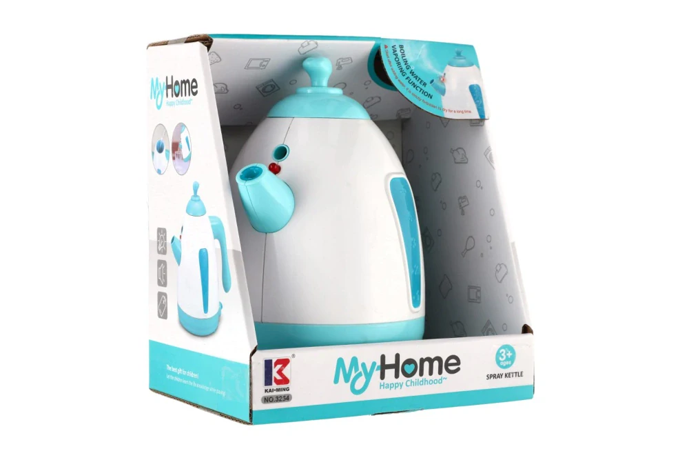 Teddies Konvice vypouštějící páru plast 15x17cm na baterie se světlem v krabici 18x20x14cm