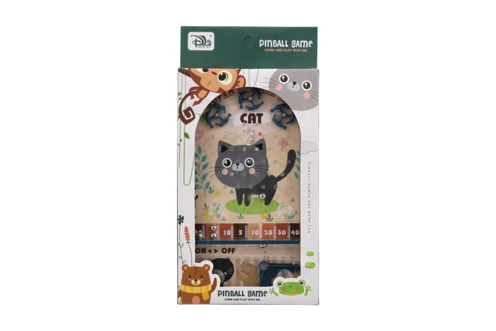 Teddies   Pinball hra kuličková cvrnkací hlavolam plast 4 barvy v krabičce 14x25cm