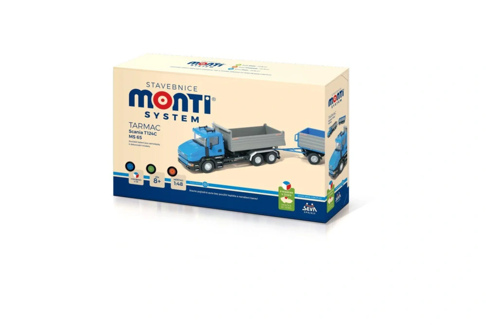 Seva Stavebnice Monti System MS 65 Scania Tarmac 1:48 v krabici 32x20,5x7,5cm