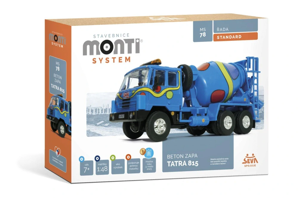 Seva Stavebnice Monti System MS 78 Tatra 815 Zapa beton 1:48 v krabici 32x22x8cm