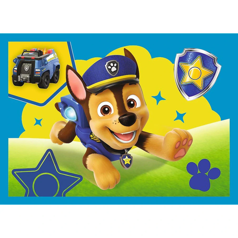 Trefl Puzzle 4v1 Štěňata v běhu Tlapková patrola/Paw Patrol 28,5x20,5cm v krabici 28x28x6cm