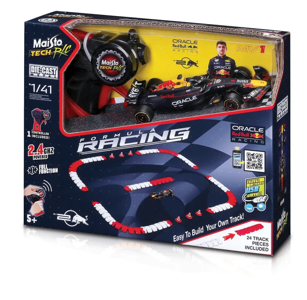 Maisto RC - Red Bull Racing RB20 (2024), 1 Max Verstappen + závodní trať, 1:41, 2,4 GHz, USB, XTR