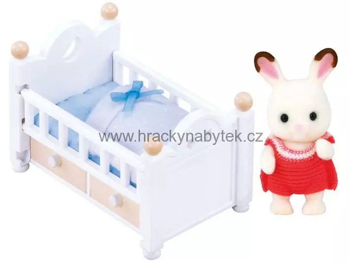 Sylvanian Families Nábytek "chocolate" králíků" - baby králík v postýlce
