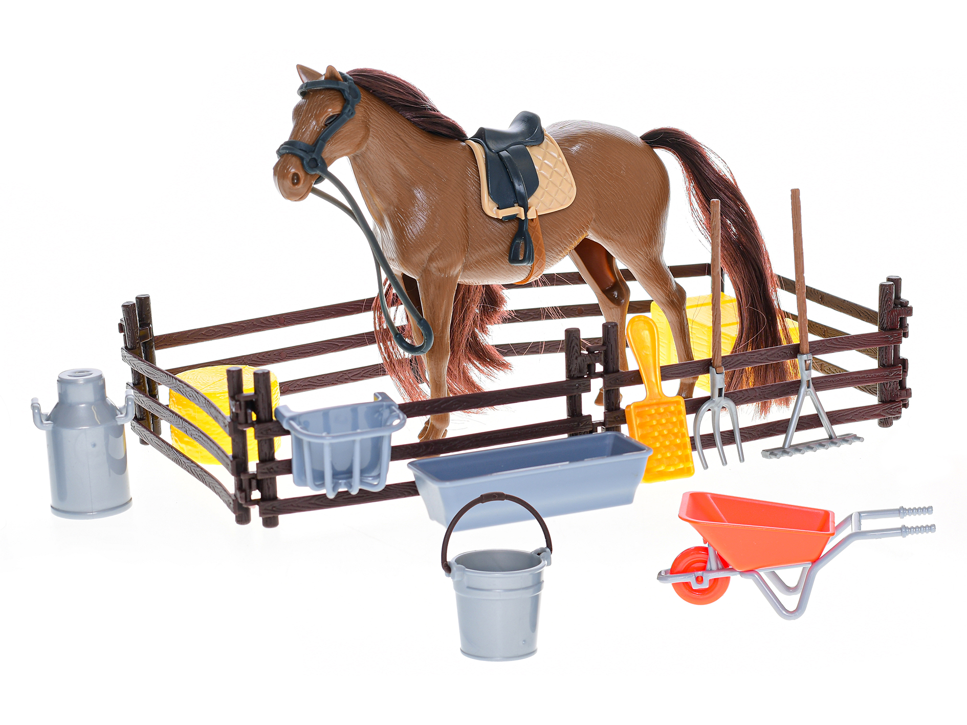 Kids Globe Horses kůň 18cm stojící s doplňky v krabičce