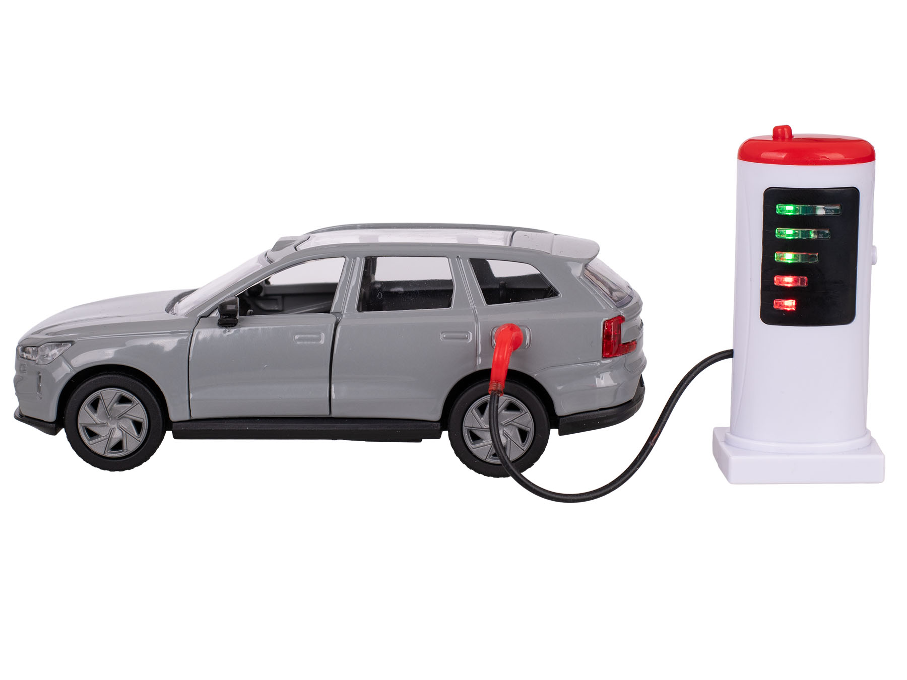 Kids Globe Traffic Volvo EX90 13,5cm kov zpětný chod+dobíjecí stanice na bat. světlo,zvuk v krabičce