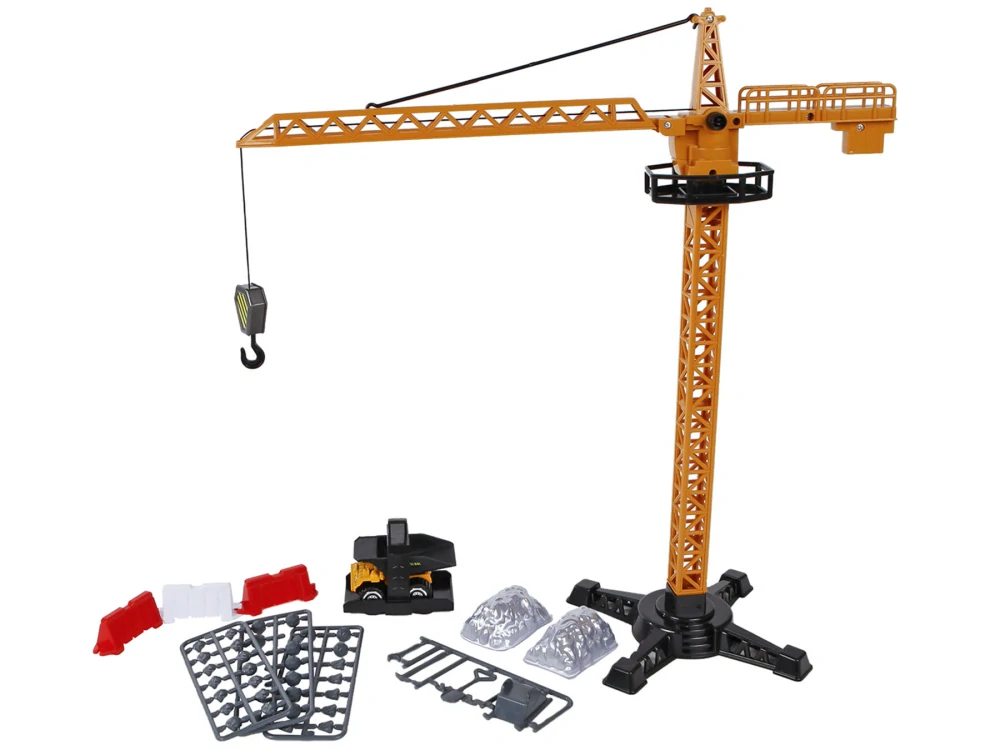 Mikro Trading 2-Play Traffic jeřáb 40cm s vozidlem a 50ks doplňků v krabičce