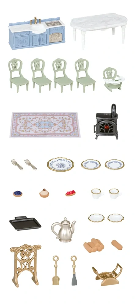 Sylvanian Families Nábytek - elegantní jídelna s krbem