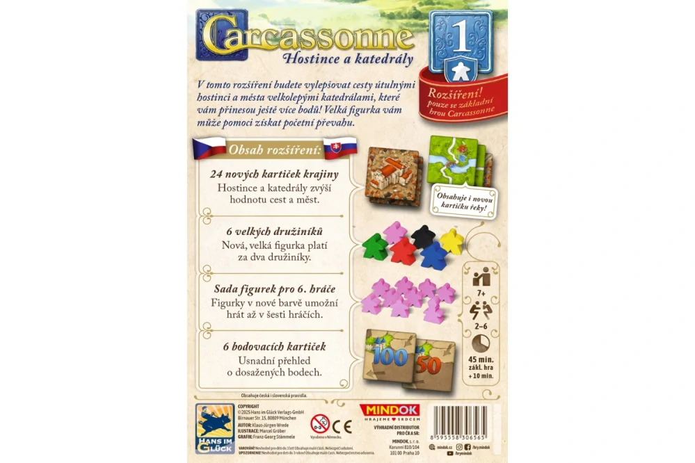 Mindok Carcassonne rozšíření 1:Hostince a katedrály