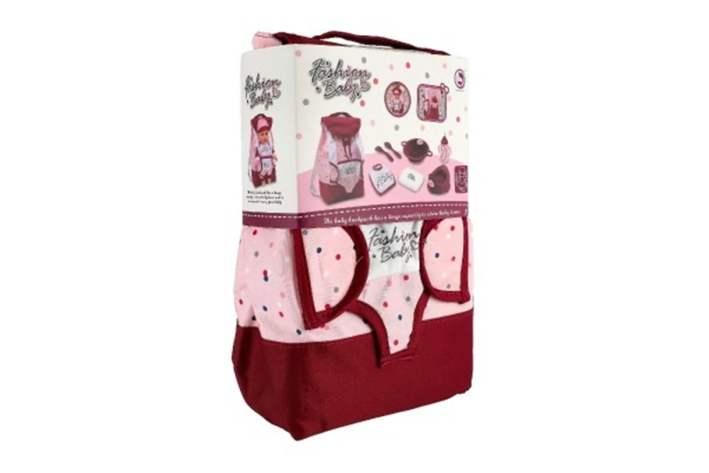 Teddies Batoh s nosítkem pro panenku - 17 x 26 cm - s doplňky pro panenku