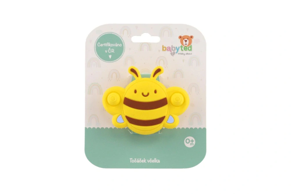 Teddies Točáček včelka babyted silikon/plast 9x7cm na kartě 0m+