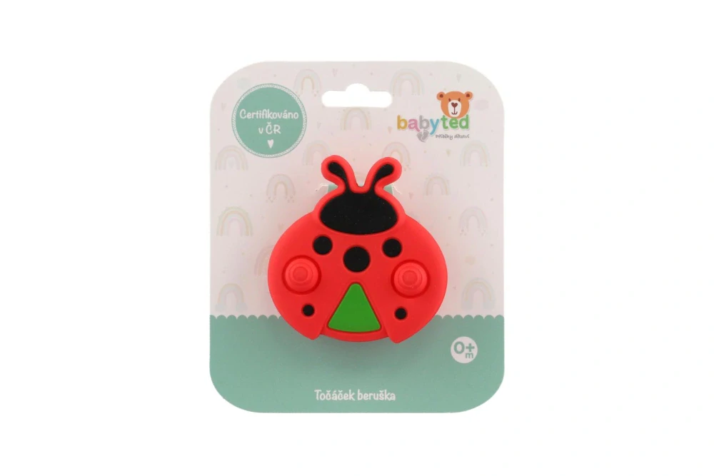 Teddies Točáček beruška babyted silikon/plast 8x8cm na kartě 0m+