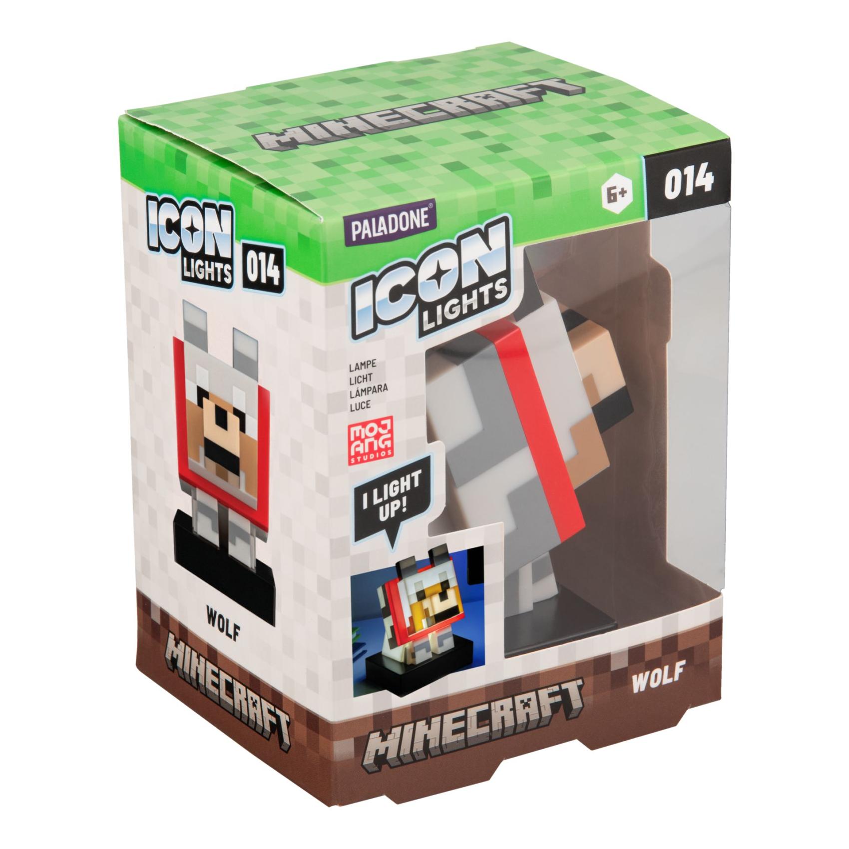 Lampička Vlk Minecraft na baterie v krabičce 10,5x14x9cm