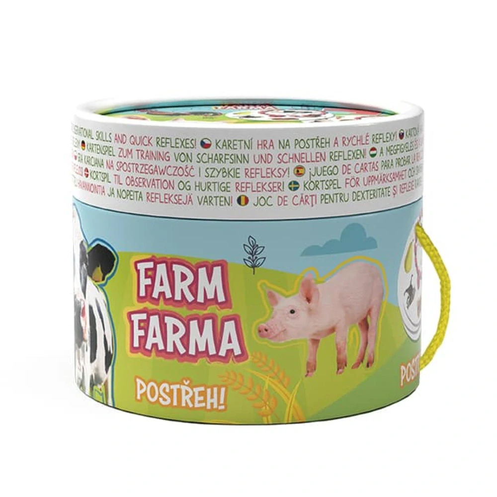 Postřeh! Farma karetní hra na postřeh v v papírovém tubusu 12x10,5cm