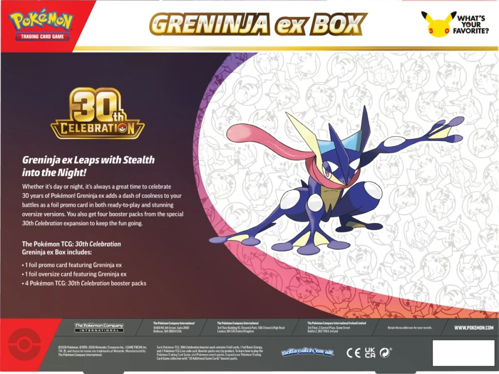 Pokémon TCG: 30th Celebration Greninja ex Box