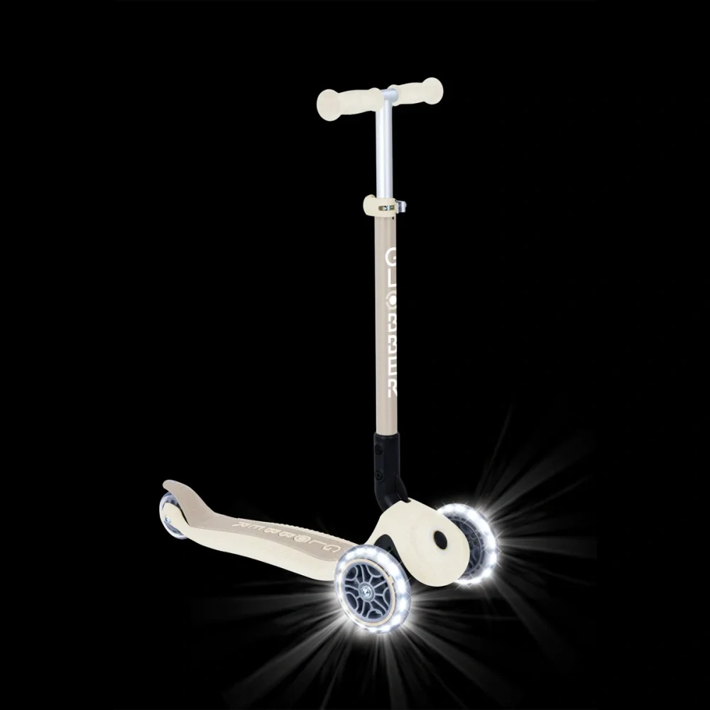 Globber Koloběžka PRIMO FOLDABLE LIGHTS ECOLOGIC, coconut