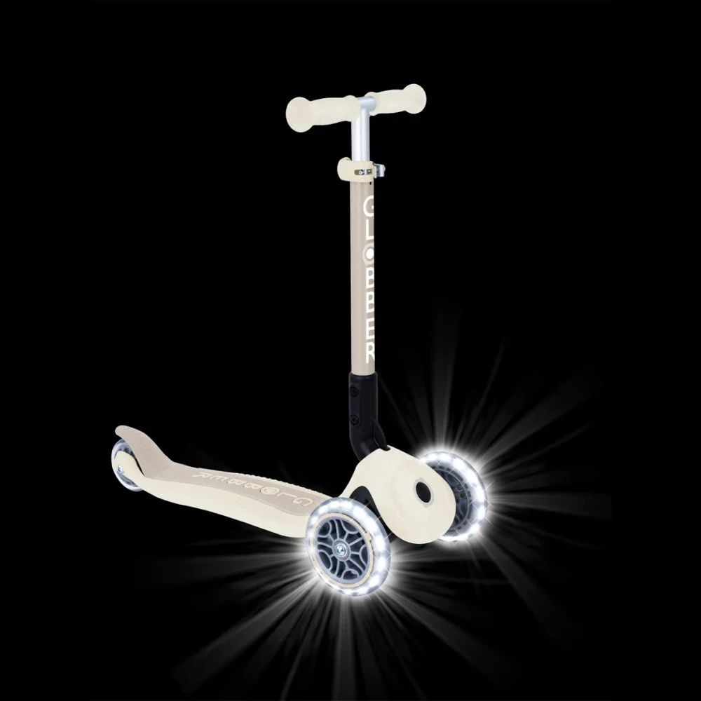 Globber Koloběžka JUNIOR FOLDABLE LIGHTS ECOLOGIC,coconut