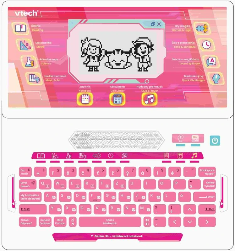 VTech Genius XL - vzdělávací notebook CZ -růžový