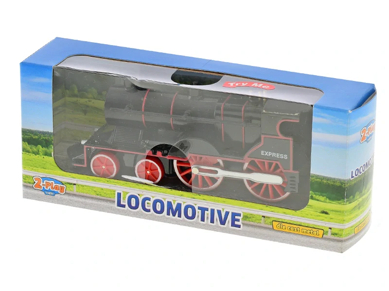 Mikro Trading 2-Play Traffic lokomotiva kov 14cm zpětný chod na baterie se světlem a zvukem v krabičce