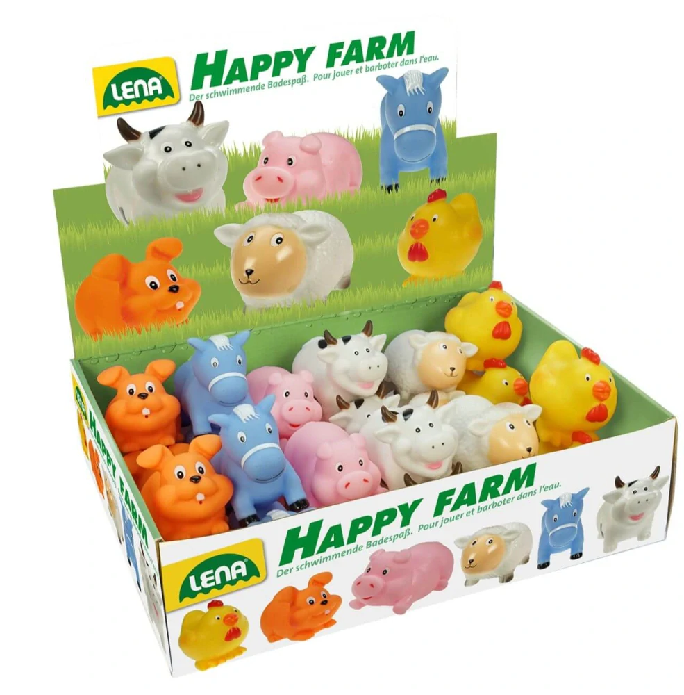 Lena Zvířátka stříkací Veselá farma gumová asst 6 