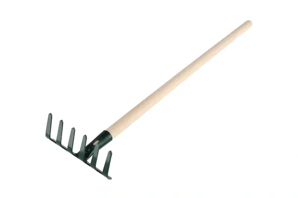 Hrábě zelené s násadou kov/dřevo 80cm nářadí