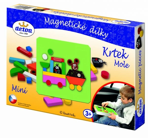 Detoa Magnetické dílky mini Krtek dřevo 27ks v krabici