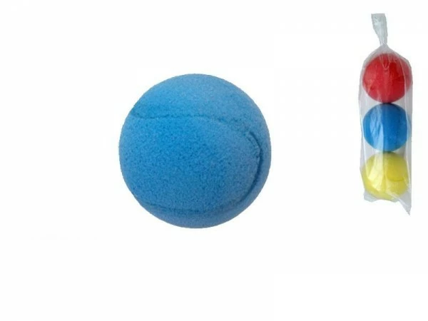 Teddies Soft míč na softtenis pěnový průměr 7 cm 3 ks v sáčku