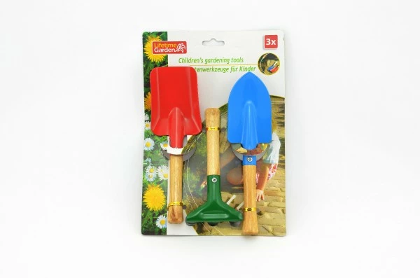 Zahradní nářadí dřevo/kov 3 ks na kartě