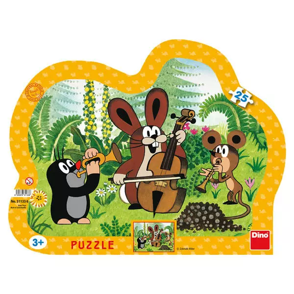 Dino Puzzle deskové Krtek muzikant kontura 35 x 28 cm 25 dílků