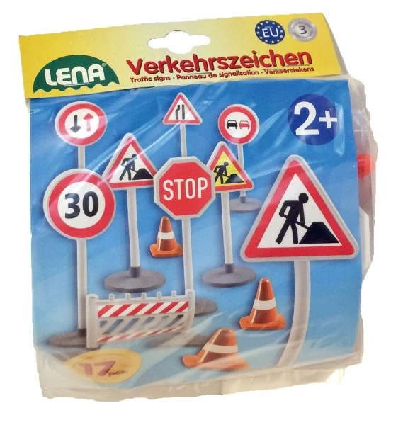 Lena Dopravní značky plast 16 cm 17 ks v sáčku