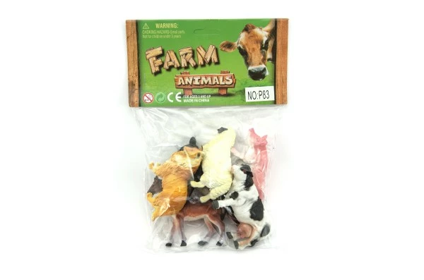 Teddies Zvířátka domací farma 6 ks plast 9 cm v sáčku