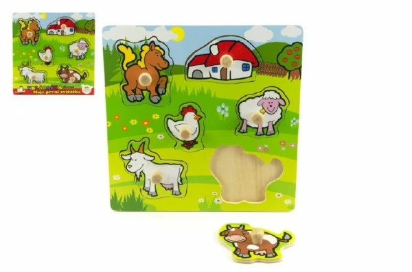 Teddies Vkládačka Moje první zvířátka 6 ks 22,5 x 22,5 x 2,5 cm